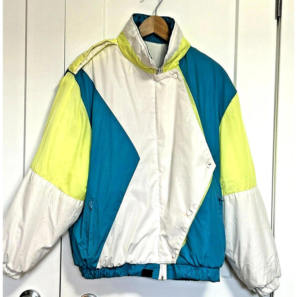 Vintage 1990’s Neon Winter Puffer Jacket Unisex Size 9/10 Medium Dunhill Ski